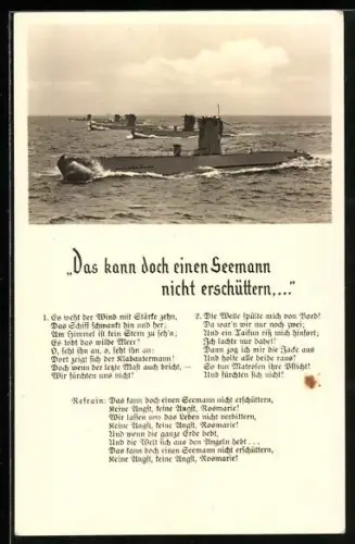 AK Das kann doch einen Seemann nicht erschüttern..., Liedtext, U-Boot