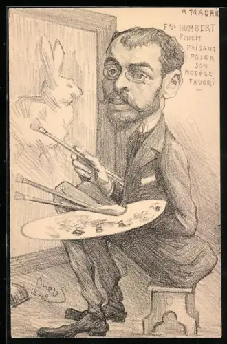 Künstler-AK Charles Denizard (Orens): Affaire Humbert, Faisant poser son modele favori