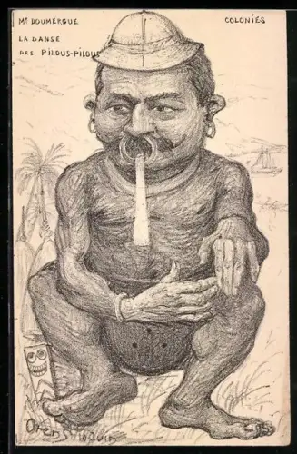 Künstler-AK Charles Denizard (Orens): M. Doumergue - La Danse des Pilous-Pilous