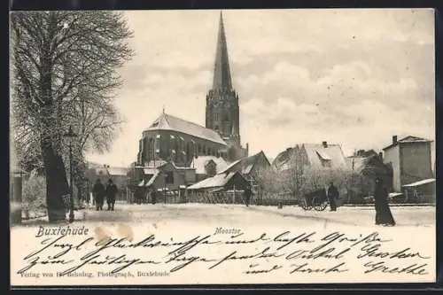 AK Buxtehude, Moostor und Kirche im Winter