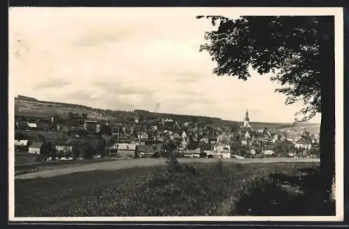 AK Schlettau i. Erzgeb., Ortsansicht mit Kirche