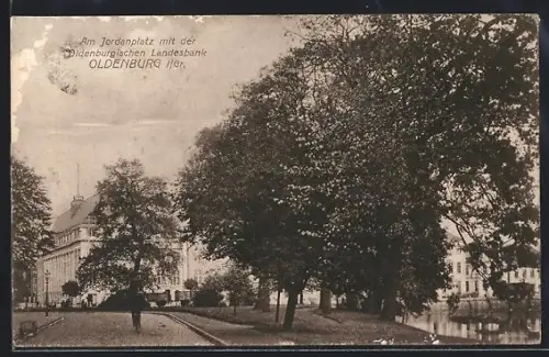 AK Oldenburg i. Gr., Jordanplatz mit Oldenburgischer Landesbank