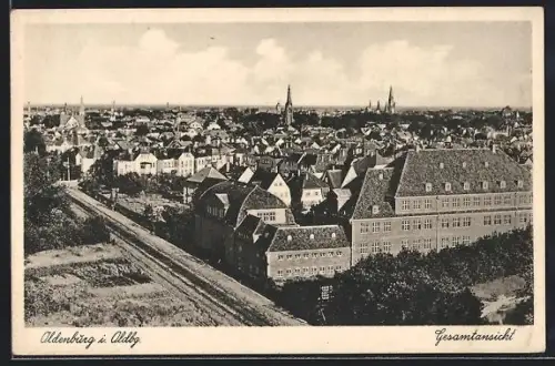 AK Oldenburg i. Oldb., Gesamtansicht mit Kirche