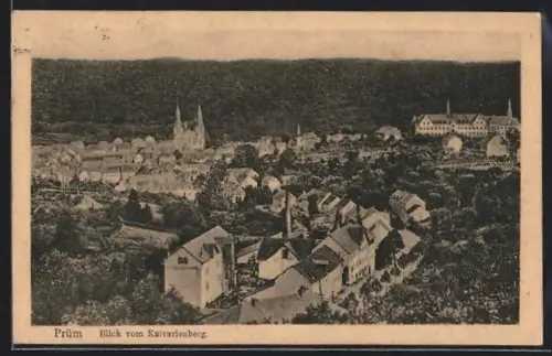 AK Prüm, Ortsansicht vom Kalvarienberg aus