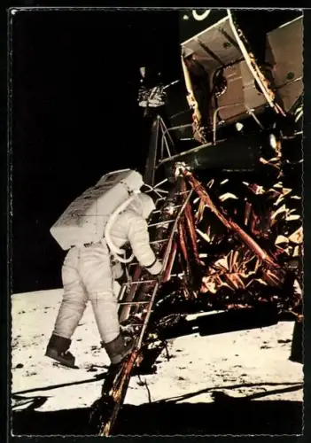 AK 1969 Edwin Aldrin betritt den Mond