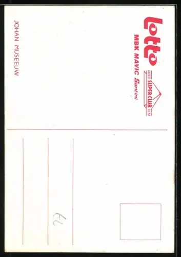 AK Radsportler Johan Museeuw mit seinem Rennrad