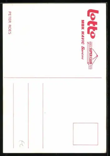 AK Radsportler Peter Roes mit seinem Rennrad