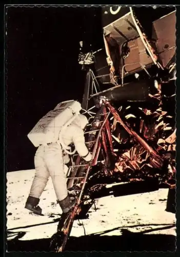 AK Edwin Aldrin betritt den Mond 1969