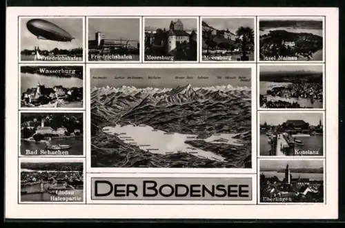 AK Friedrichshafen, Luftschiff Zeppelin, Der Bodensee