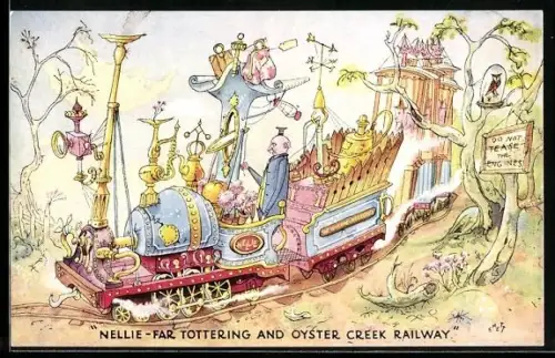 Künstler-AK Nellie-Far Tottering and Oyster Creek Railway