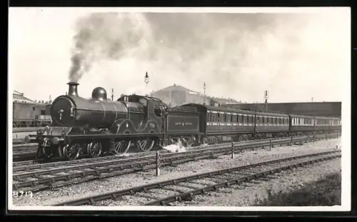 AK Britische Lokomotive Nr. 1024 der Great Central mit Personenwaggons, englische Eisenbahn