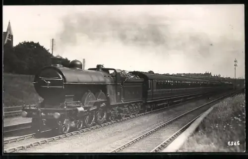 AK Britische Lokomotive Nr. 301 der CNR mit Personenzug, englische Eisenbahn