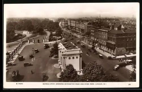 AK London, Marble Arch, Showing Bayswater Road and Hyde Park