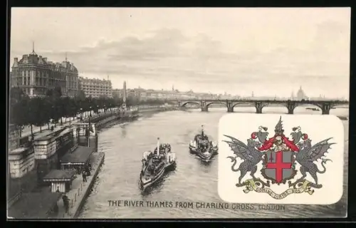 AK London, The River Thames from Charing Cross