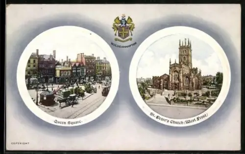 AK Wolverhampton, Queen Square and St. Peter`s Church