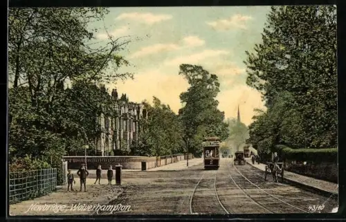 AK Wolverhampton, Newbridge with a tram