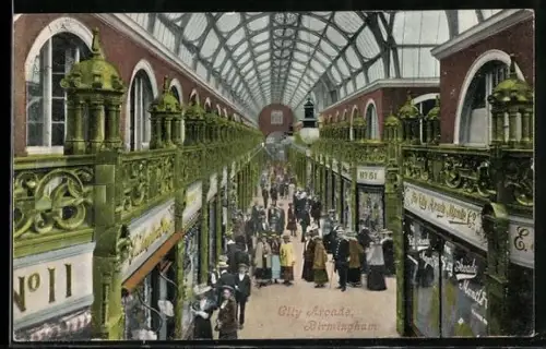 AK Birmingham, City Arcade with visitors