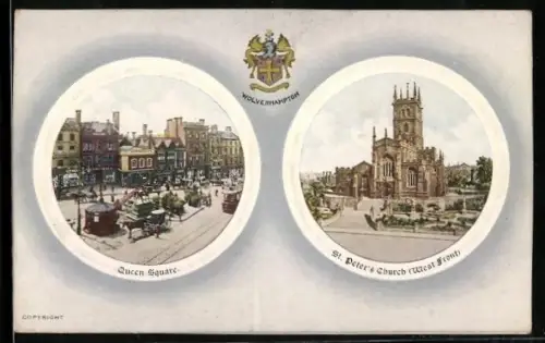 AK Wolverhampton, Queen Square and West front of St. Peter`s Church