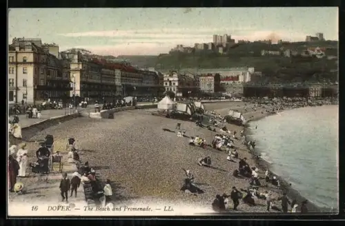 AK Dover, The Beach and Promenade, Panorama