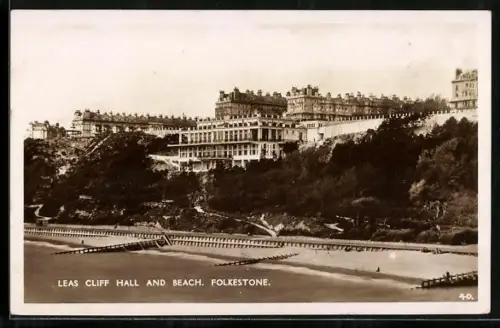 AK Folkestone, Leas Cliff Hall and Beach