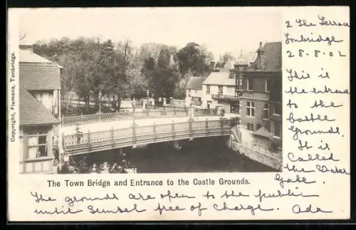 AK Tonbridge, The Town Bridge and Entrance to the Castle Grounds