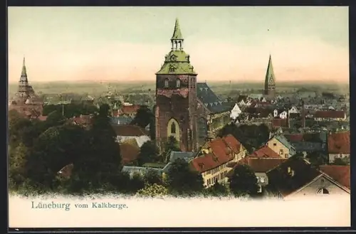 AK Lüneburg, Blick vom Kalkberge auf Stadt und Kirchen