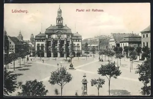 AK Lüneburg, Markt mit Rathaus
