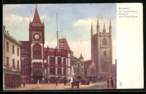 AK Reading, St. Lawrence`s Church and town hall
