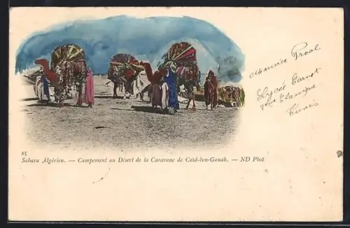 AK Sahara Algérien, Compement au Désert de la Caravane de Caid-ben-Ganab