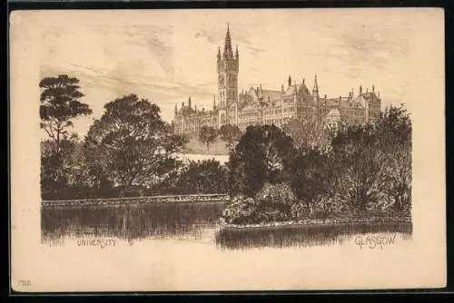 Künstler-AK Glasgow, University