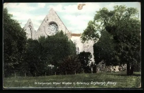 AK Dryburgh, St. Catherine`s Wheel, Dryburgh Abbey