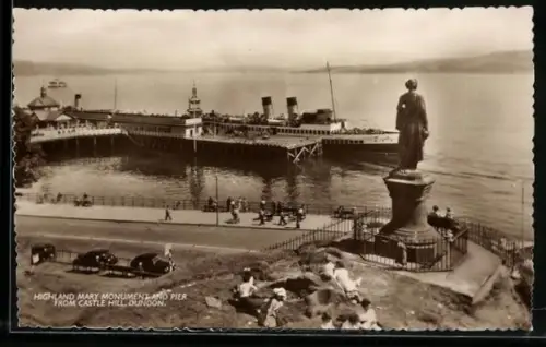 AK Dunoon, Highland Mary Monument and Pier from Castle Hill
