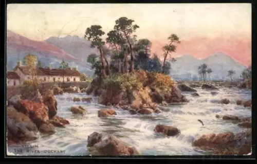 Künstler-AK Killin, The River Dochart