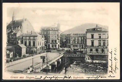 AK Siegen, Partie an der Siegbrücke