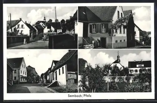 AK Sembach /Pfalz, Kolonialwarengeschäft Irene Huber, Kapelle, Strassenpartie