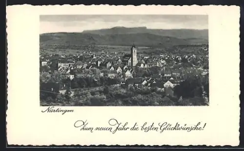 Mini-AK Nürtingen, Ortsansicht mit Kirche