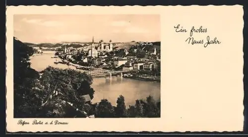 Mini-AK Passau /Donau, Partie an der Donau