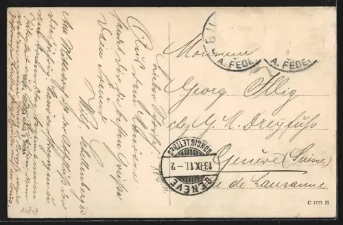 AK Buchau a. F., Federseesteg mit Ruderbooten