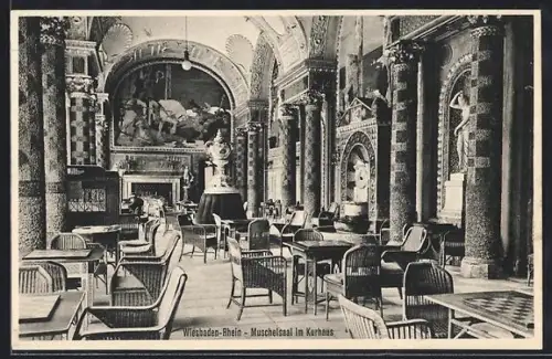 AK Wiesbaden /Rhein, Muschelsaal im Kurhaus