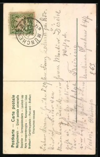 Lithographie München, Gasthaus Löwenbräukeller, Passepartout