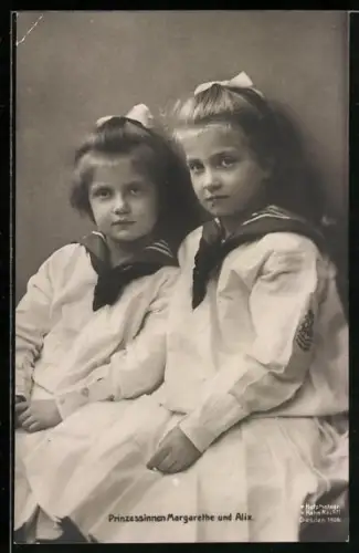 Foto-AK Walter Hahn, Nachfolger: Prinzessinnen Margarethe und Alix von Sachsen