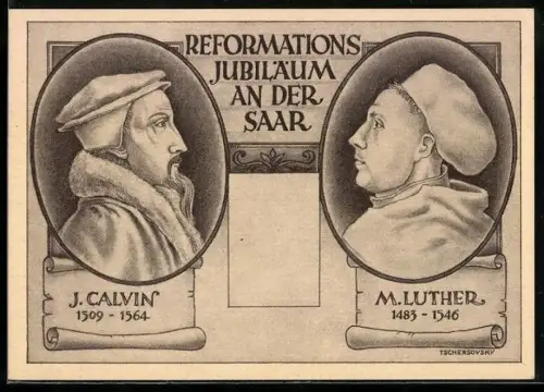 AK Saarland, Reformationsjubliläum, Porträts Martin Luther u. Johannes Calvin