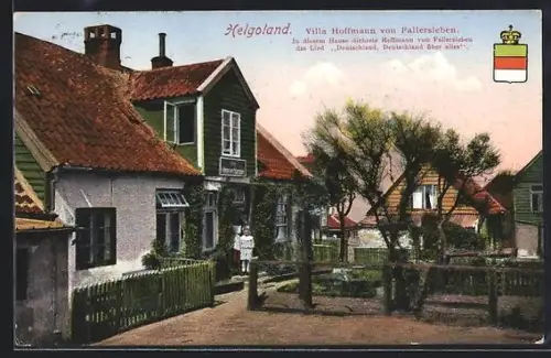 AK Helgoland, Villa Hoffmann von Fallersleben, Wappen