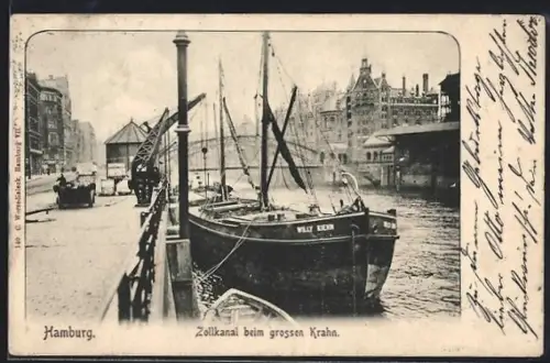 AK Hamburg, Zollkanal beim grossen Krahn