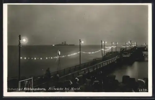 AK Kühlungsborn, Seebrücke bei Nacht