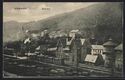AK Jünkerath, Bahnhof und Ort aus der Vogelschau