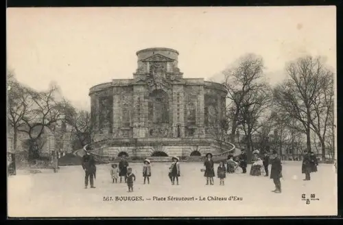 AK Bourges, Place Séraucourt, Le Château d`Eau