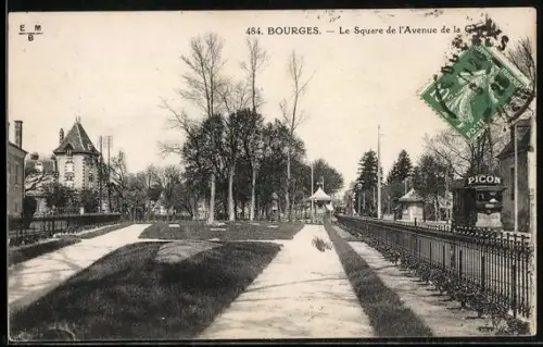 AK Bourges, Le Square de l`Avenue de la Gare