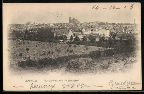 AK Bourges, Vue Générale prise de Beauregard
