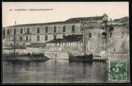 AK Cognac, Château Francois-Ier et bateaux sur la rivière